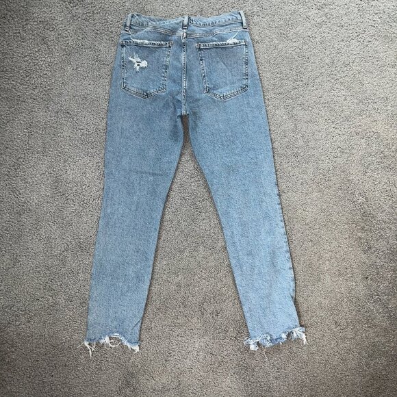 AGOLDE LOS ANGELES SOPHIE CHEWED HEM ORGANICALLY GROWN COTTON BLEND BLUE JEAN 29 - Picture 10 of 11